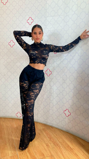 Conjunto encaje negro