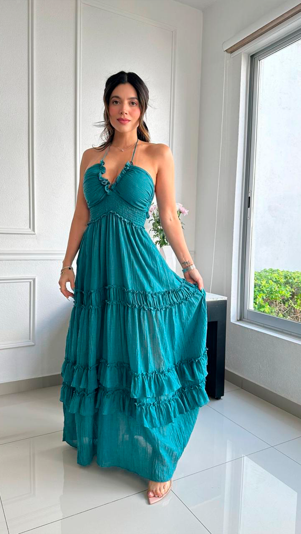 Vestido turquesa fresco