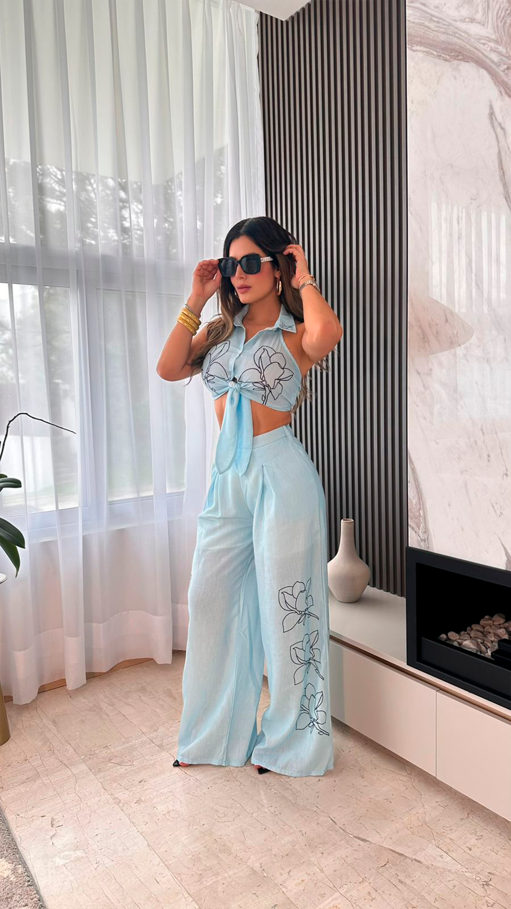 Conjunto azul cozumel
