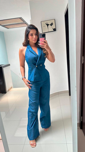 Conjunto azul mezclilla tencel