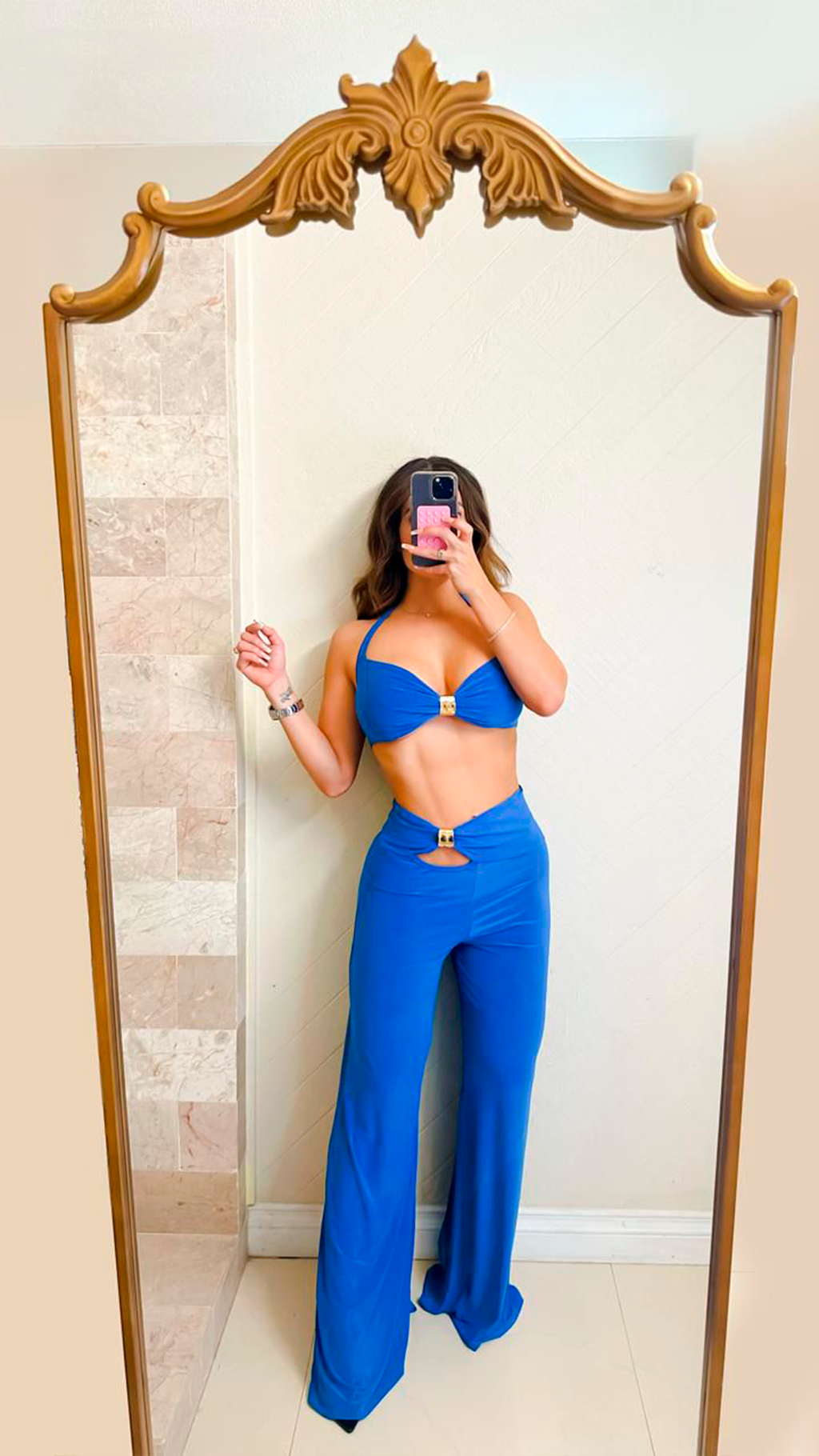 Conjunto amara de licra azul rey